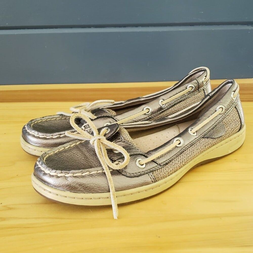 Silver Sperry Boat Shoes